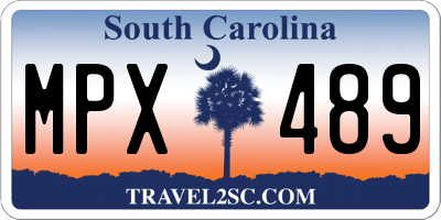 SC license plate MPX489