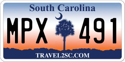 SC license plate MPX491