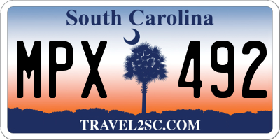 SC license plate MPX492