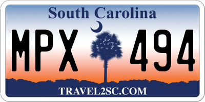 SC license plate MPX494