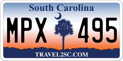 SC license plate MPX495