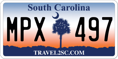 SC license plate MPX497