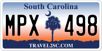 SC license plate MPX498