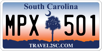 SC license plate MPX501