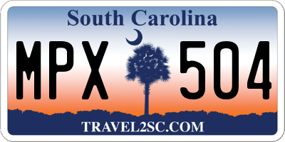 SC license plate MPX504