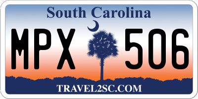 SC license plate MPX506