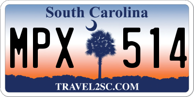 SC license plate MPX514