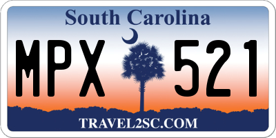 SC license plate MPX521