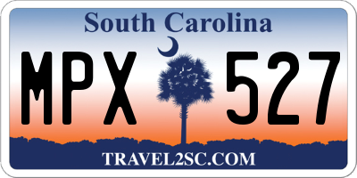 SC license plate MPX527