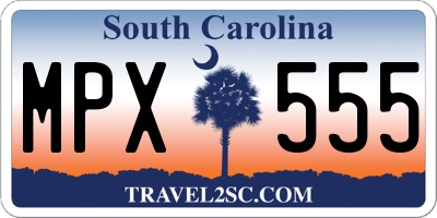 SC license plate MPX555