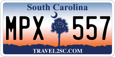 SC license plate MPX557