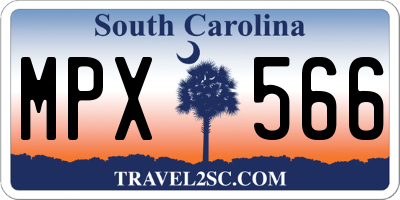 SC license plate MPX566
