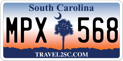 SC license plate MPX568