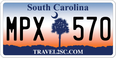 SC license plate MPX570