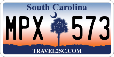 SC license plate MPX573