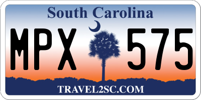 SC license plate MPX575