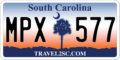 SC license plate MPX577