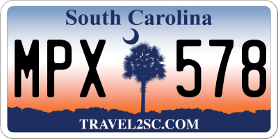 SC license plate MPX578
