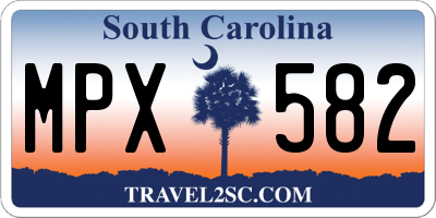 SC license plate MPX582
