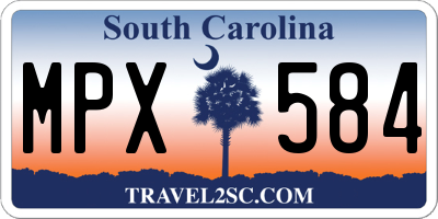 SC license plate MPX584