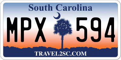 SC license plate MPX594