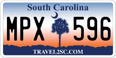SC license plate MPX596