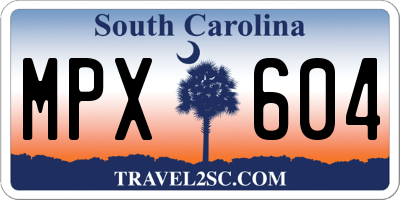SC license plate MPX604