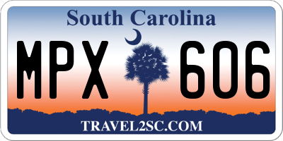 SC license plate MPX606