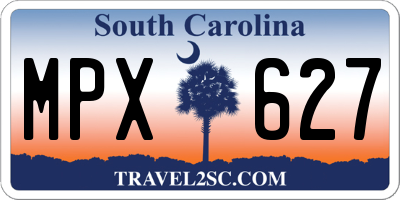 SC license plate MPX627