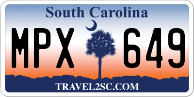 SC license plate MPX649