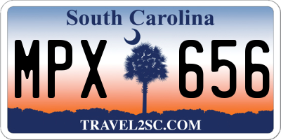 SC license plate MPX656