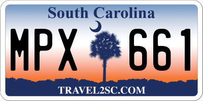 SC license plate MPX661
