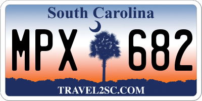 SC license plate MPX682