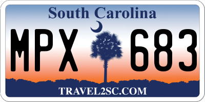 SC license plate MPX683