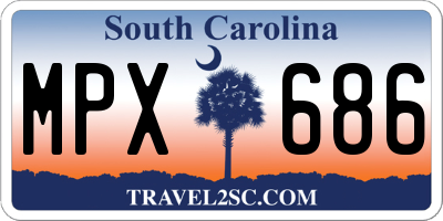 SC license plate MPX686