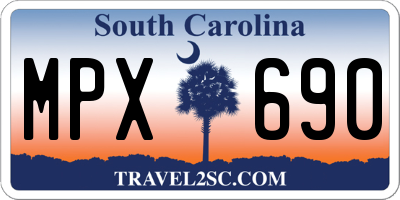 SC license plate MPX690