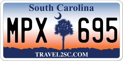 SC license plate MPX695