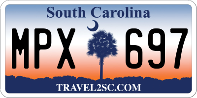 SC license plate MPX697