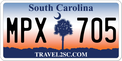 SC license plate MPX705