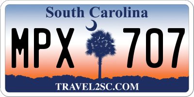 SC license plate MPX707