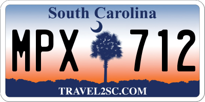 SC license plate MPX712