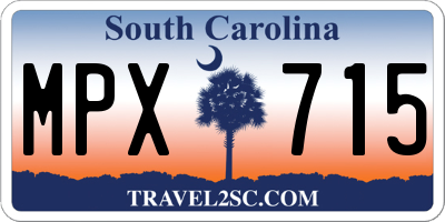 SC license plate MPX715