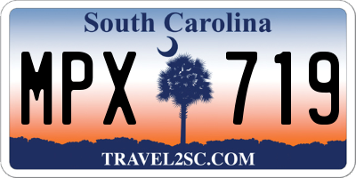 SC license plate MPX719