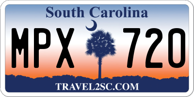 SC license plate MPX720