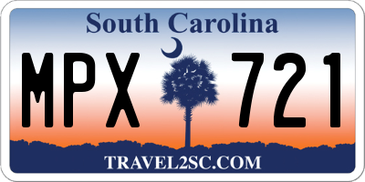 SC license plate MPX721