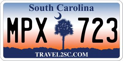 SC license plate MPX723