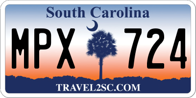 SC license plate MPX724