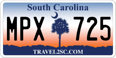 SC license plate MPX725