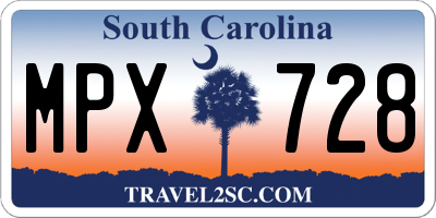 SC license plate MPX728