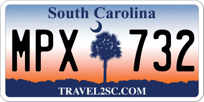 SC license plate MPX732
